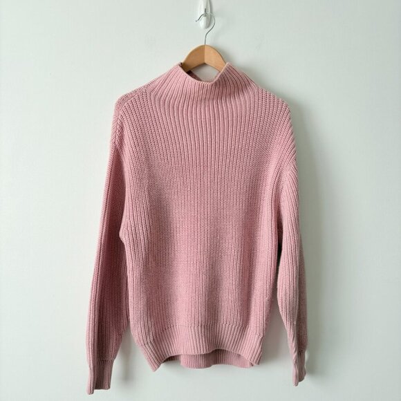 Aritzia Wilfred Montpellier Merino Wool Turtleneck Sweater Pink Size Small - Picture 3 of 7